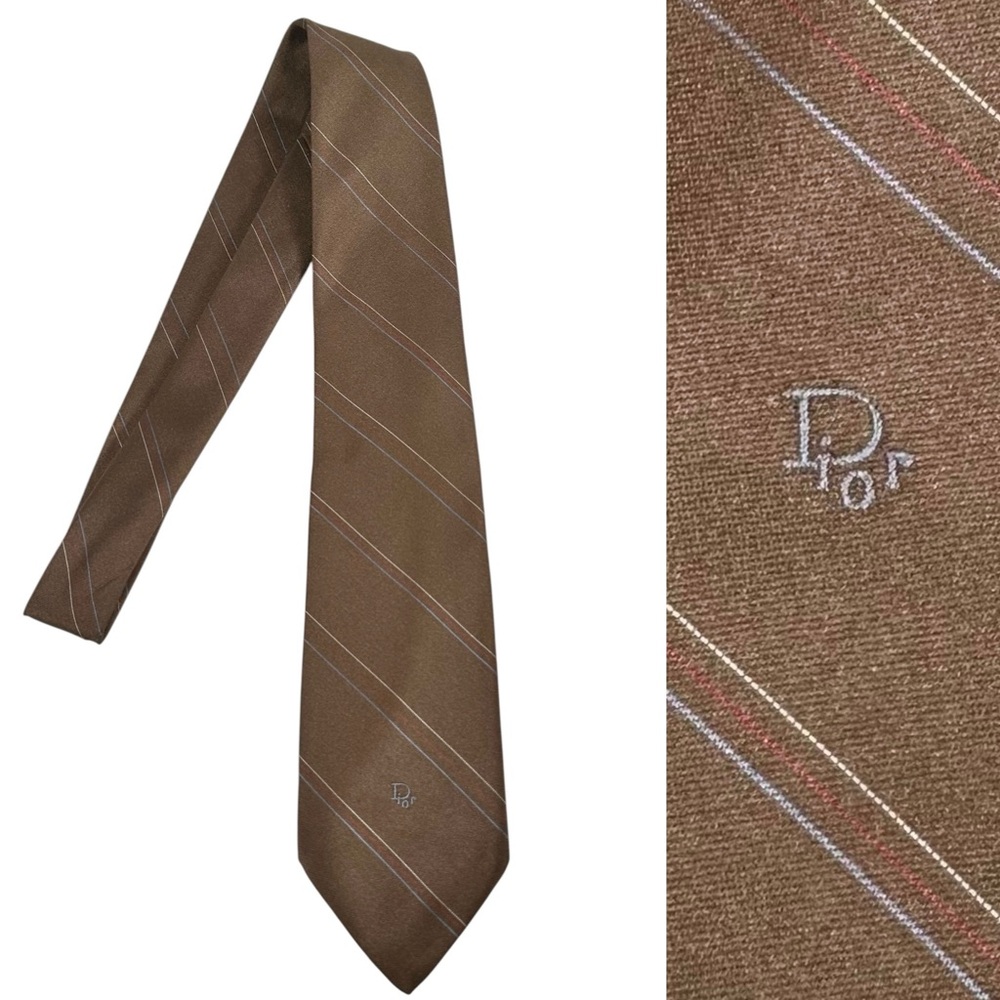 CHRISTIAN DIOR VINTAGE Dior Embroidered Logo Necktie